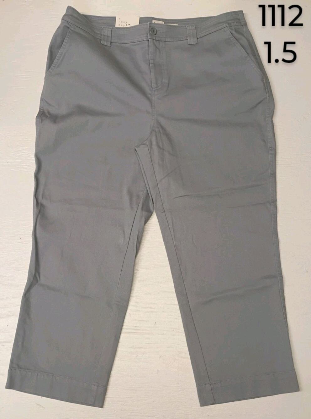 A New Day (18) Gray High Waist Stretch Straight Leg Pants
